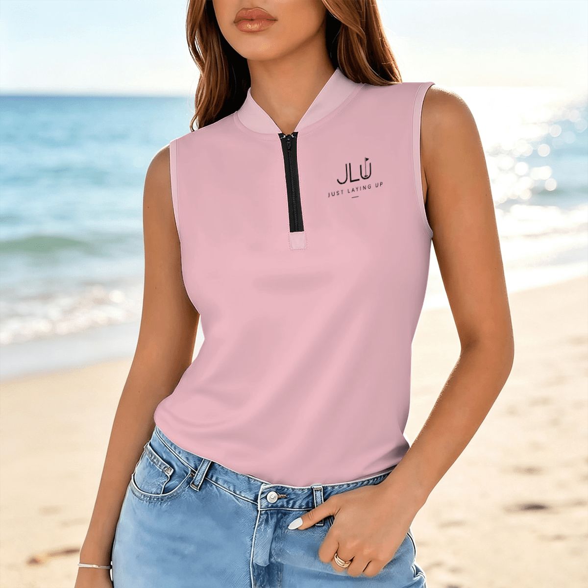 Pink Sunset - Women's Sleeveless Golf Shirt JLU