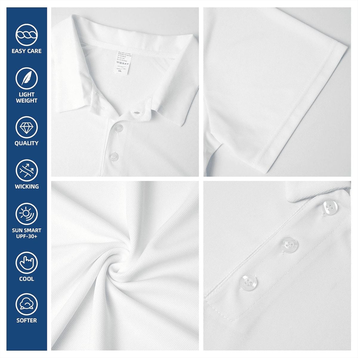 Storm Grey - Men's Short Sleeve Casual Polo Shirt