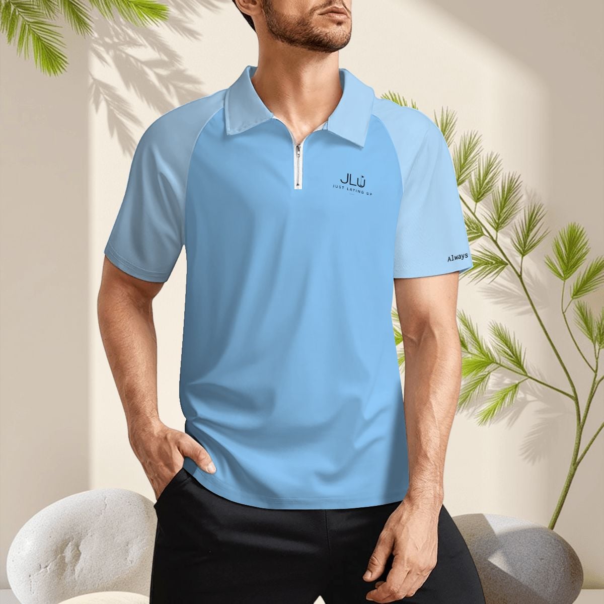 Zip Polo Shirts for Men Relaxed Fit - Always Little t