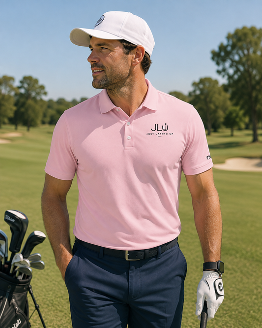 Dusty Rose - Men's Short Sleeve Casual Polo Shirt