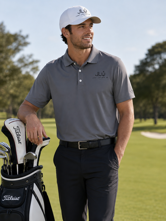 Storm Grey - Men's Short Sleeve Casual Polo Shirt