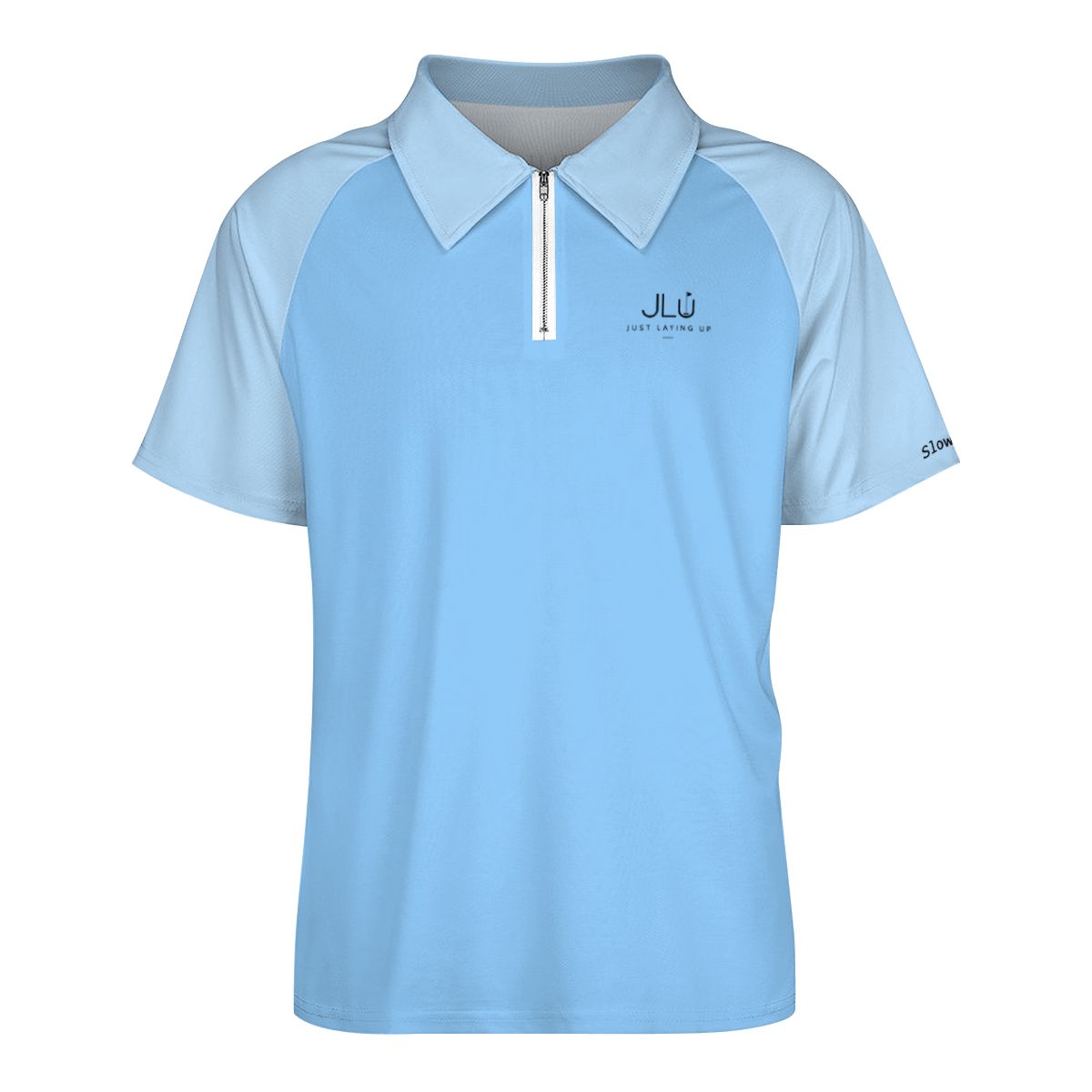 Coastal Blue - Zip Polo Shirts for Men Relaxed Fit